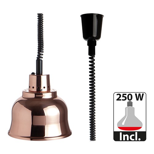 Infrarot Wärmestrahler + Federzug 180cm Kupfer mit Birne 250W